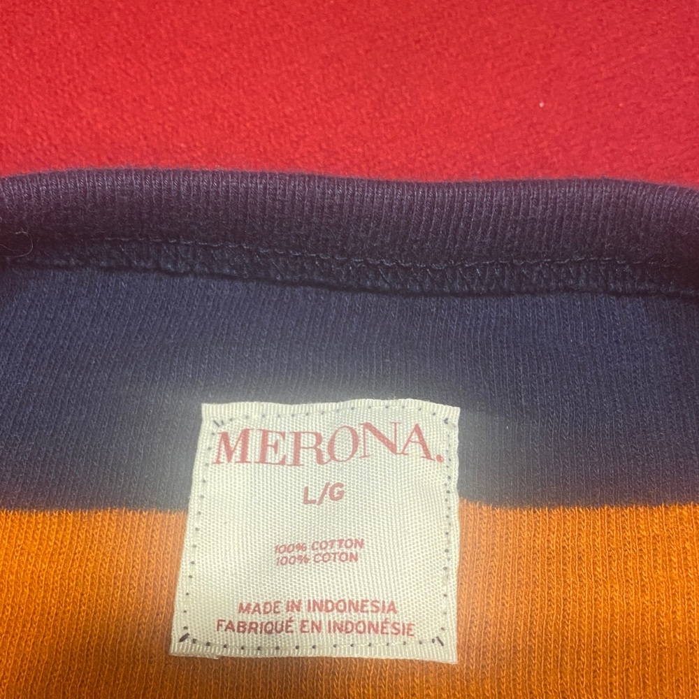 Merona Orange and Navy Knit Top - Picture 2 of 5